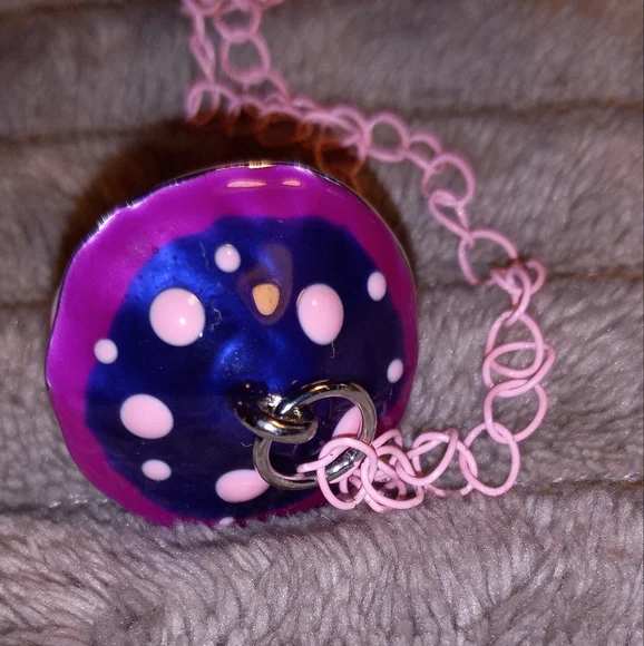 Handcrafted Glass Mushroom Crystal Necklace - Picture 4 of 5